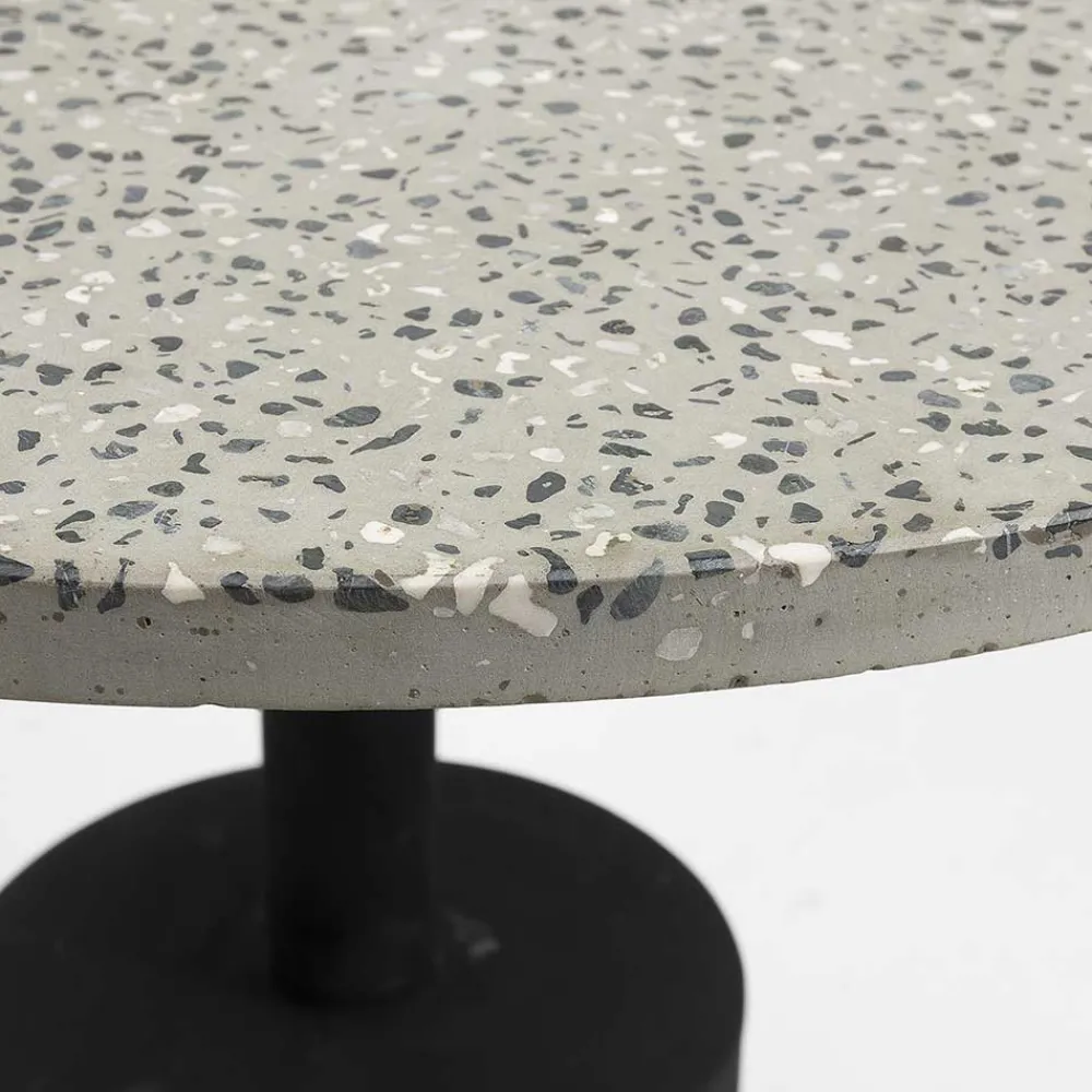 Wohnen 40x55x40 runder Sofatisch mit Terrazo Platte - Iconia