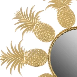 Wohnen Spiegel|Flurspiegel*50x50x2 Runder Spiegel mit Ananas Design Rahmen - Estebal
