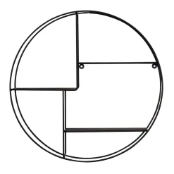 Wohnen 50x50x12 Rundes Wandregal in Schwarz - Anatana