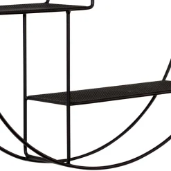 Wohnen 50x50x12 Rundes Wandregal in Schwarz - Anatana