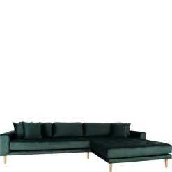 Wohnen 290x76x170 Samt Ecksofa im Skandi Design - Bonisa