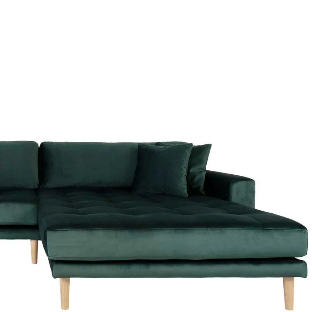 Wohnen 290x76x170 Samt Ecksofa im Skandi Design - Bonisa