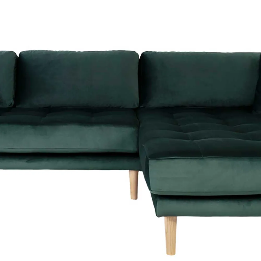 Wohnen 290x76x170 Samt Ecksofa im Skandi Design - Bonisa