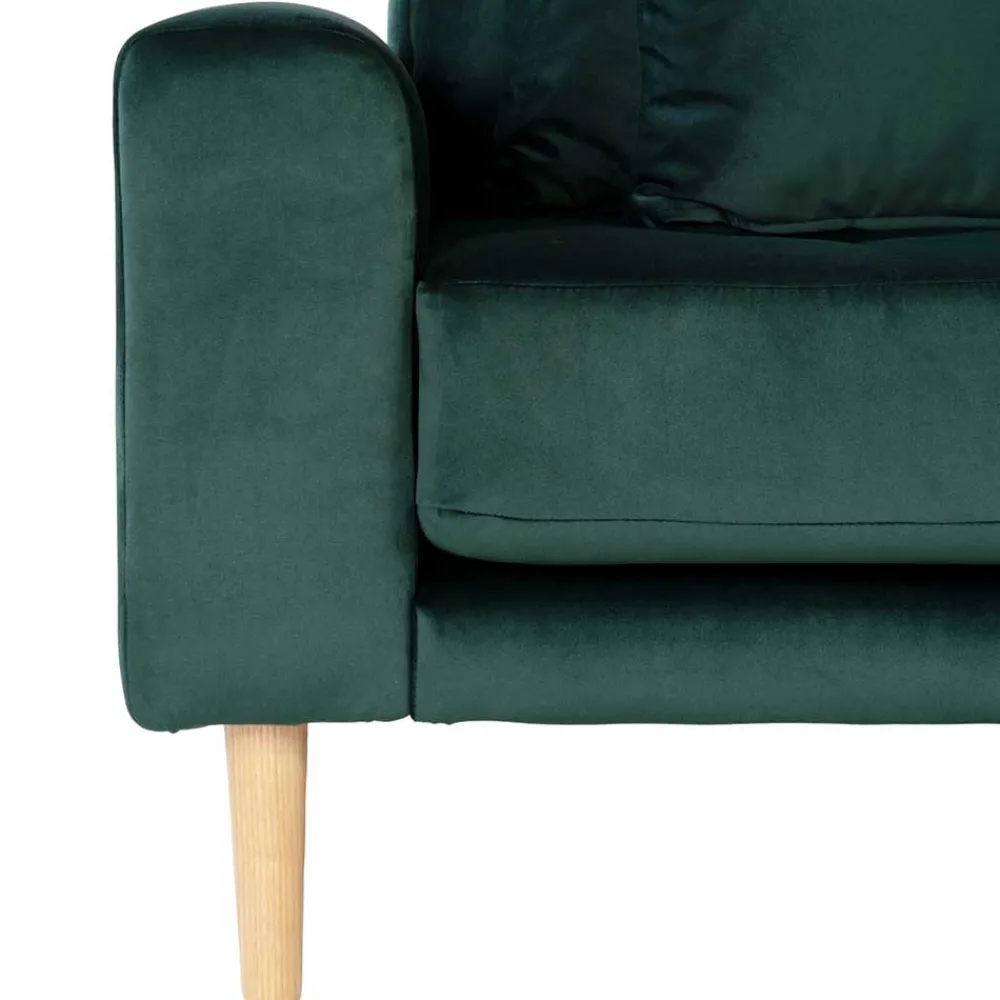 Wohnen 290x76x170 Samt Ecksofa im Skandi Design - Bonisa