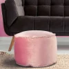 Wohnen 47x32x47 Samt Hocker Pouf in Rosa - Strada