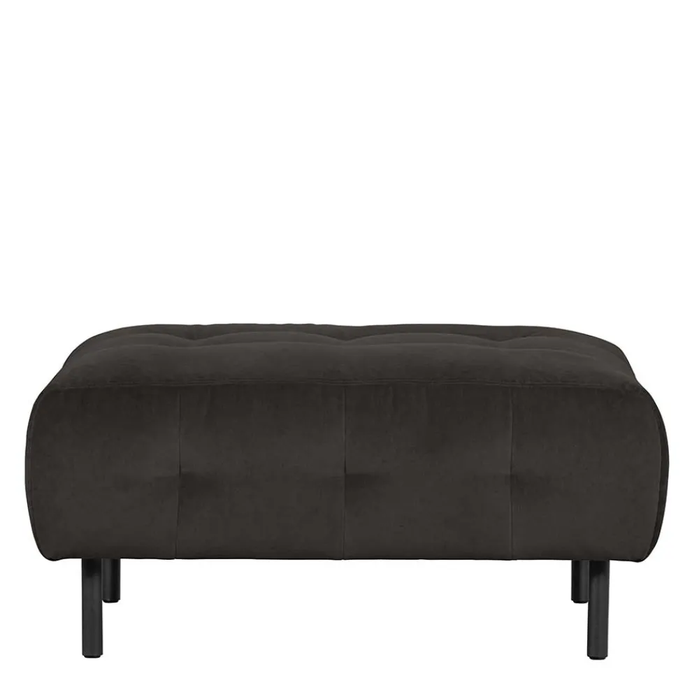 Wohnen 90x45x90 Samt Sitzhocker in Graubraun - Centur