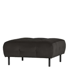 Wohnen 90x45x90 Samt Sitzhocker in Graubraun - Centur