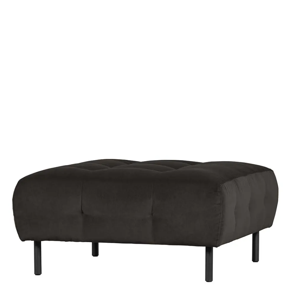 Wohnen 90x45x90 Samt Sitzhocker in Graubraun - Centur
