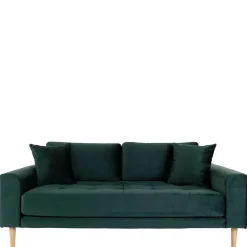 Wohnen Skandinavische Möbel|Sofas*180x76x93 Samt Wohnzimmercouch in Dunkelgrün - Secilia