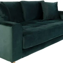 Wohnen Skandinavische Möbel|Sofas*180x76x93 Samt Wohnzimmercouch in Dunkelgrün - Secilia