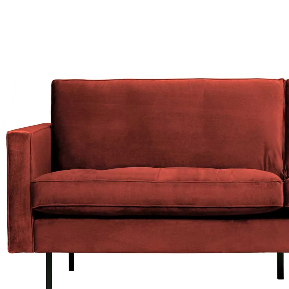 Wohnen 230x83x88 Samt Wohnzimmercouch in Kastanien Braun - Enzing