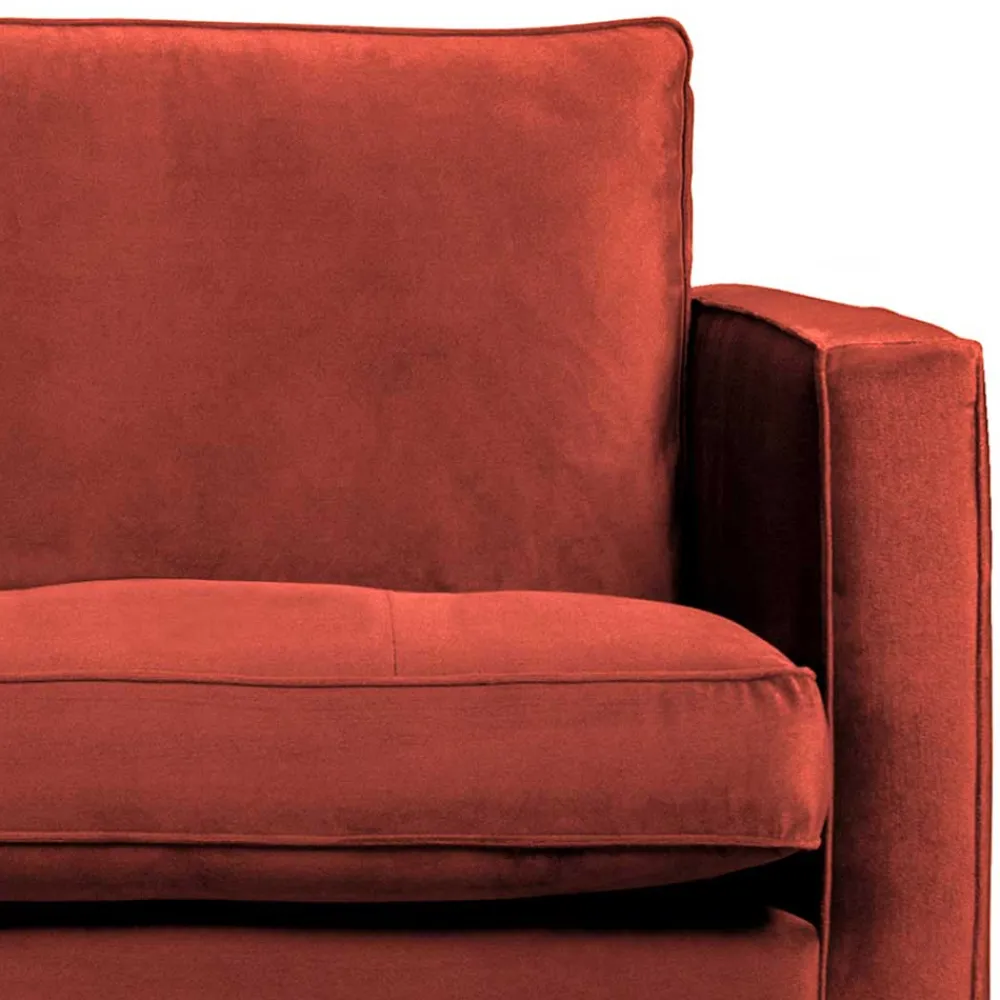 Wohnen 230x83x88 Samt Wohnzimmercouch in Kastanien Braun - Enzing