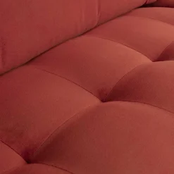 Wohnen 230x83x88 Samt Wohnzimmercouch in Kastanien Braun - Enzing