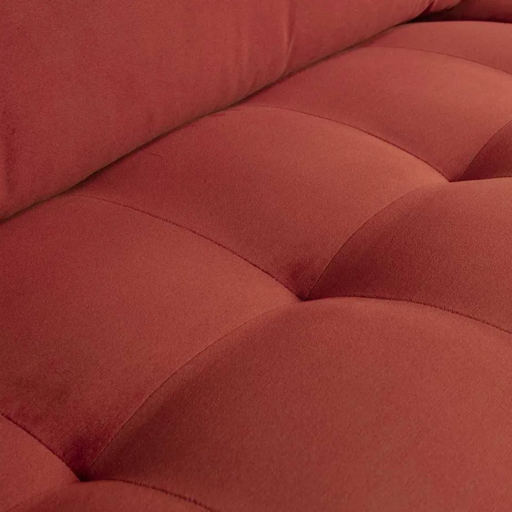 Wohnen 230x83x88 Samt Wohnzimmercouch in Kastanien Braun - Enzing