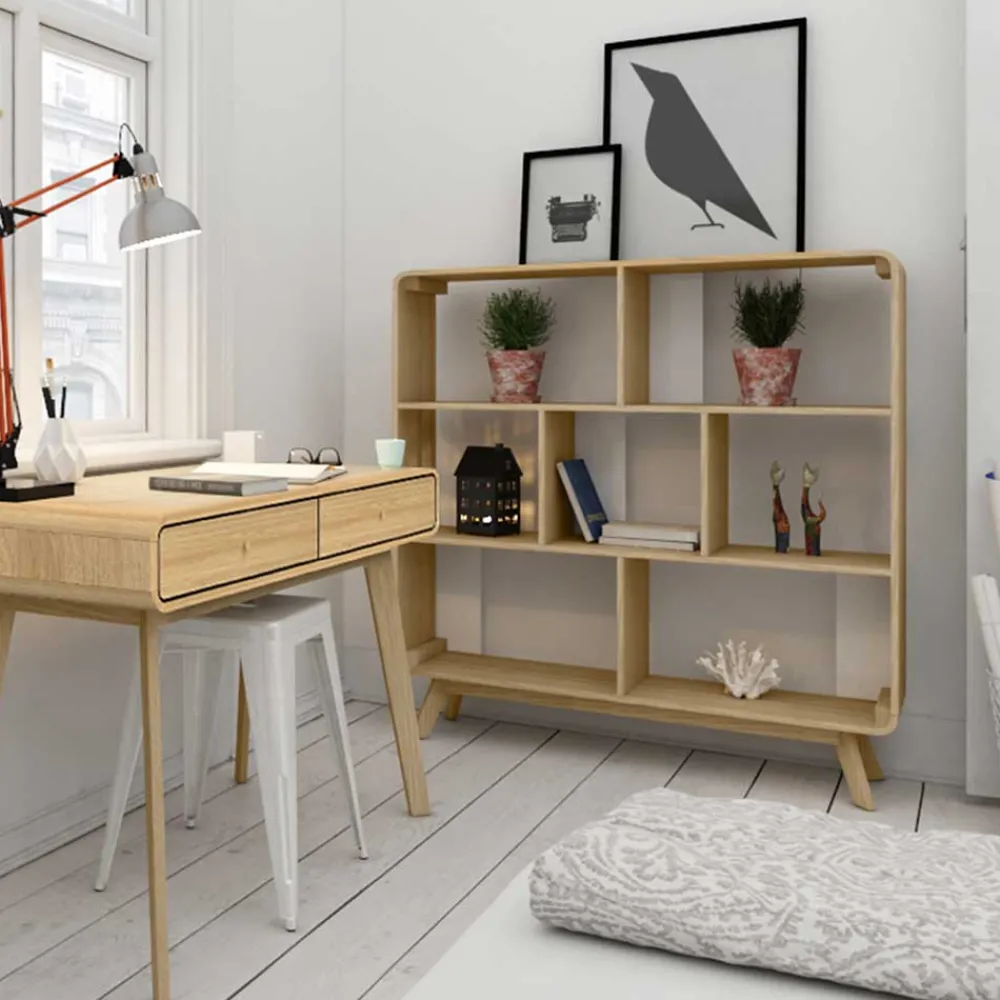 Wohnen Skandinavische Möbel|Wohnzimmer-Regale*122x126x29 Scandi Standregal in Natur - Jendren