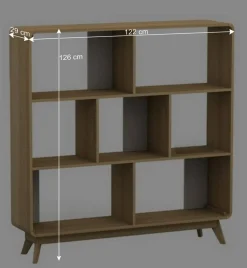 Wohnen Skandinavische Möbel|Wohnzimmer-Regale*122x126x29 Scandi Standregal in Natur - Jendren