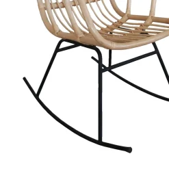 Wohnen 57x95x84 Schaukelstuhl aus Rattan & Eisen - Ambriosso