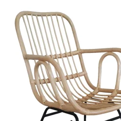 Wohnen 57x95x84 Schaukelstuhl aus Rattan & Eisen - Ambriosso