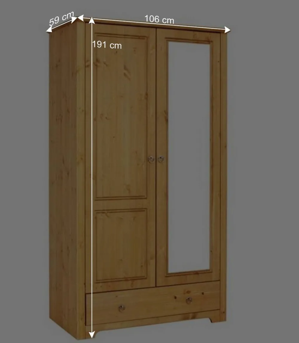 Wohnen Kleiderschränke|Kleiderschränke*106x191x59 Schlafzimmer Schrank in Kiefer Natur - Imressa I