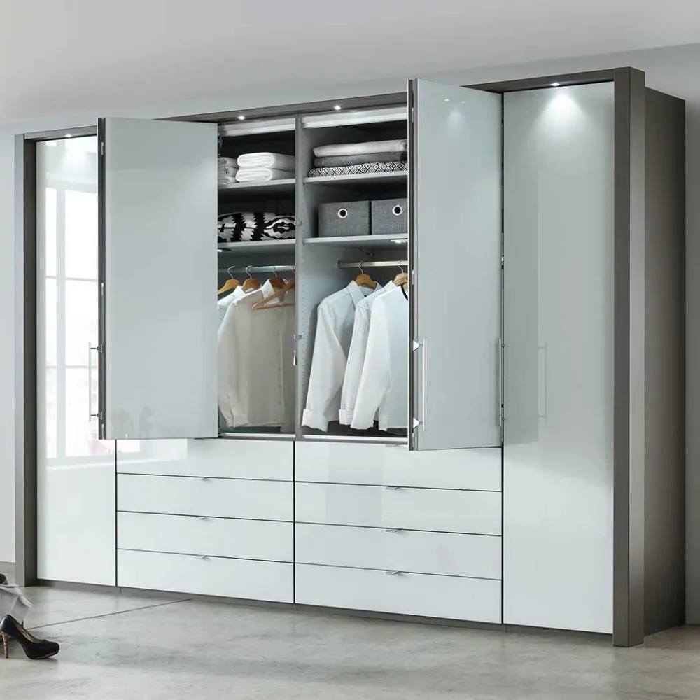 Wohnen 307x240x58 Schlafzimmerschrank mit Falttüren - Audra