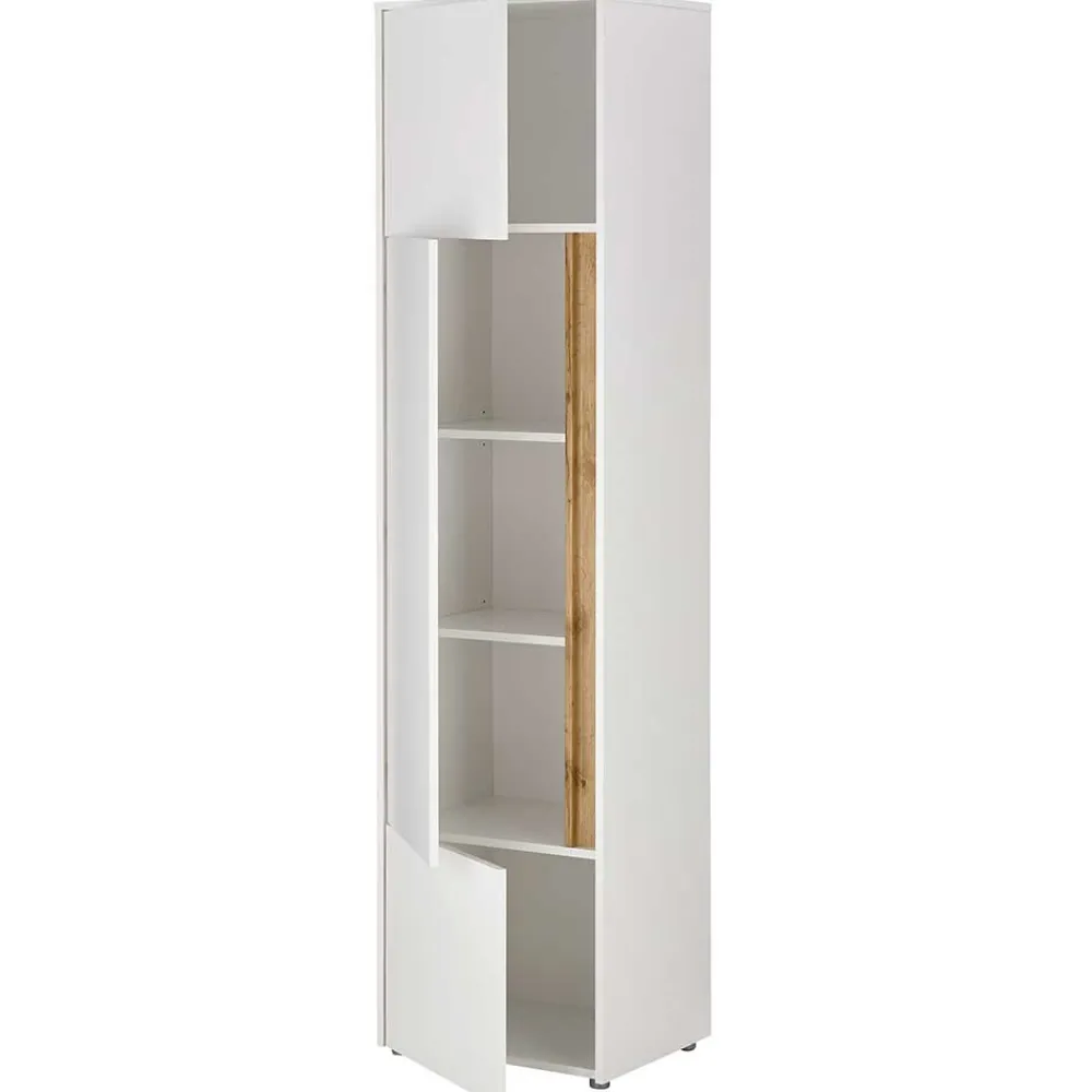 Wohnen Büroschränke*50x200x40 Schrank in Weiß und Wildeiche NB - Nonessia