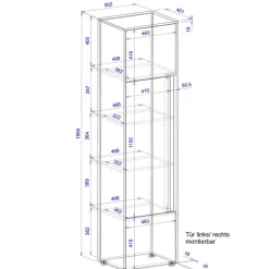Wohnen Büroschränke*50x200x40 Schrank in Weiß und Wildeiche NB - Nonessia