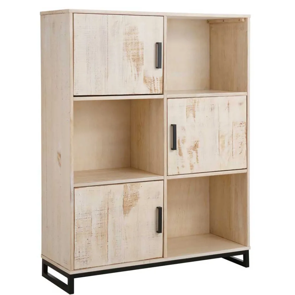 Wohnen 110x140x39 Schrank mit 3 Türen & 3 Fächern - Pseino