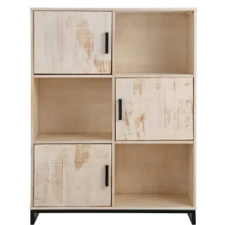 Wohnen 110x140x39 Schrank mit 3 Türen & 3 Fächern - Pseino