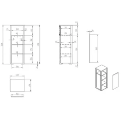 Wohnen 40x121x37 Schrank mit Fach und Tür - Ridona