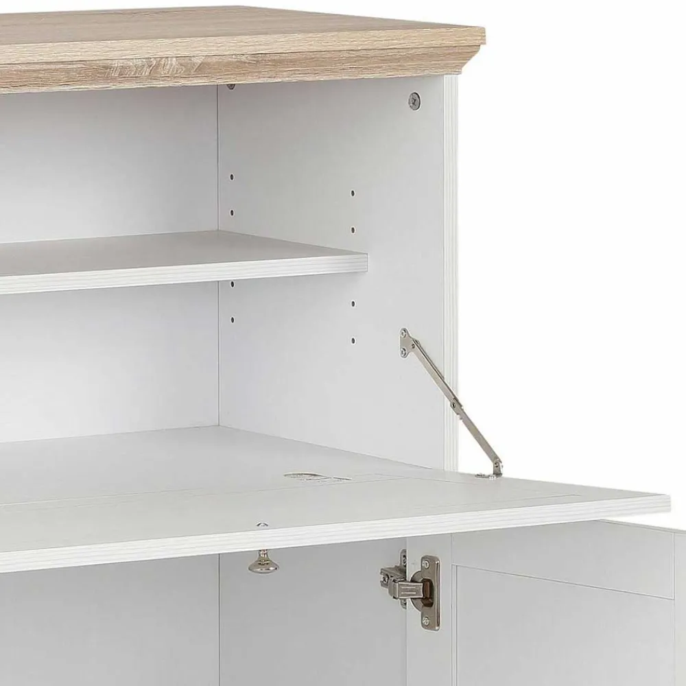 Wohnen 81x116x39 Schreibschrank Sekretär in Weiß - Akedra