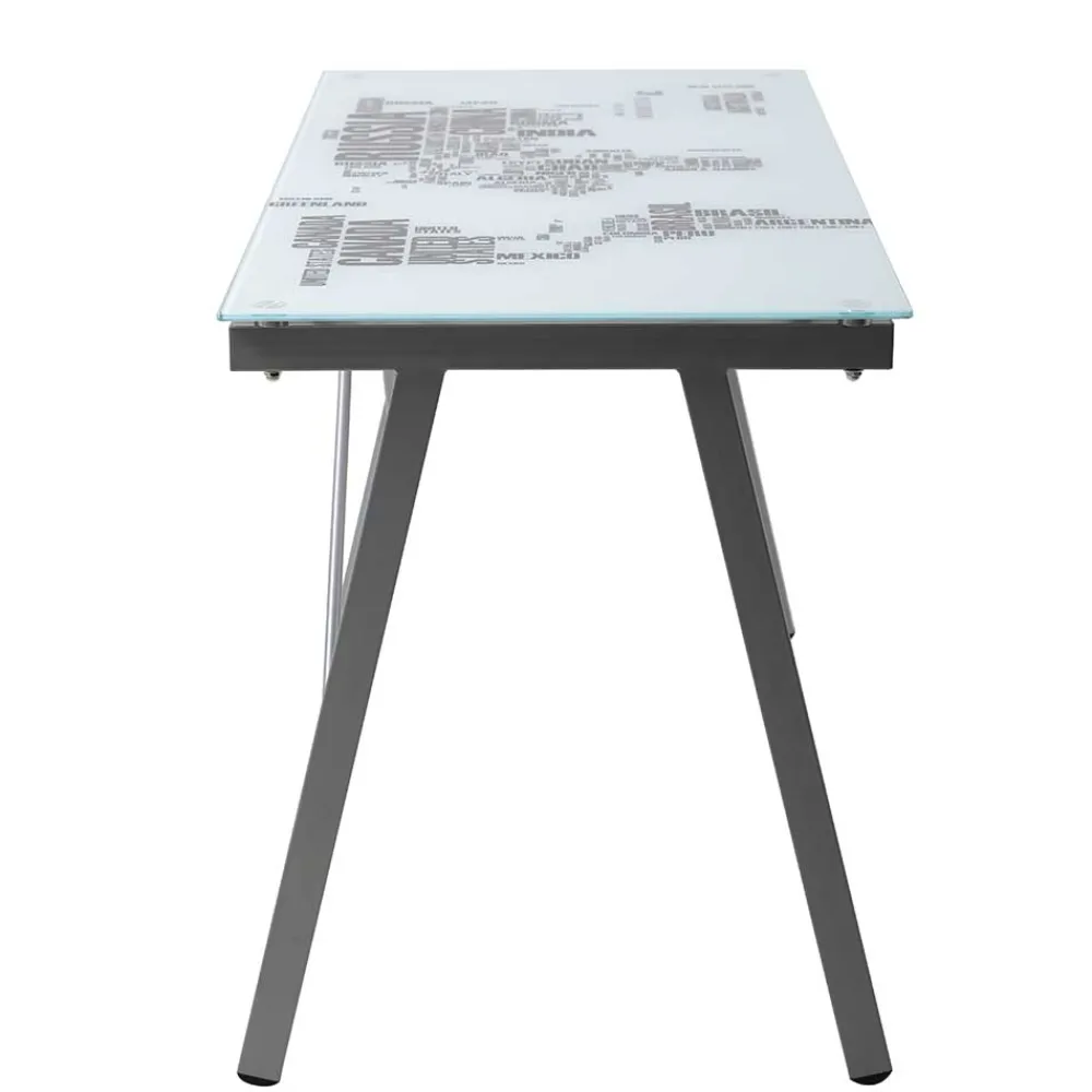 Wohnen 113x73x58 Schreibtisch aus bedrucktem Glas - Ugolina