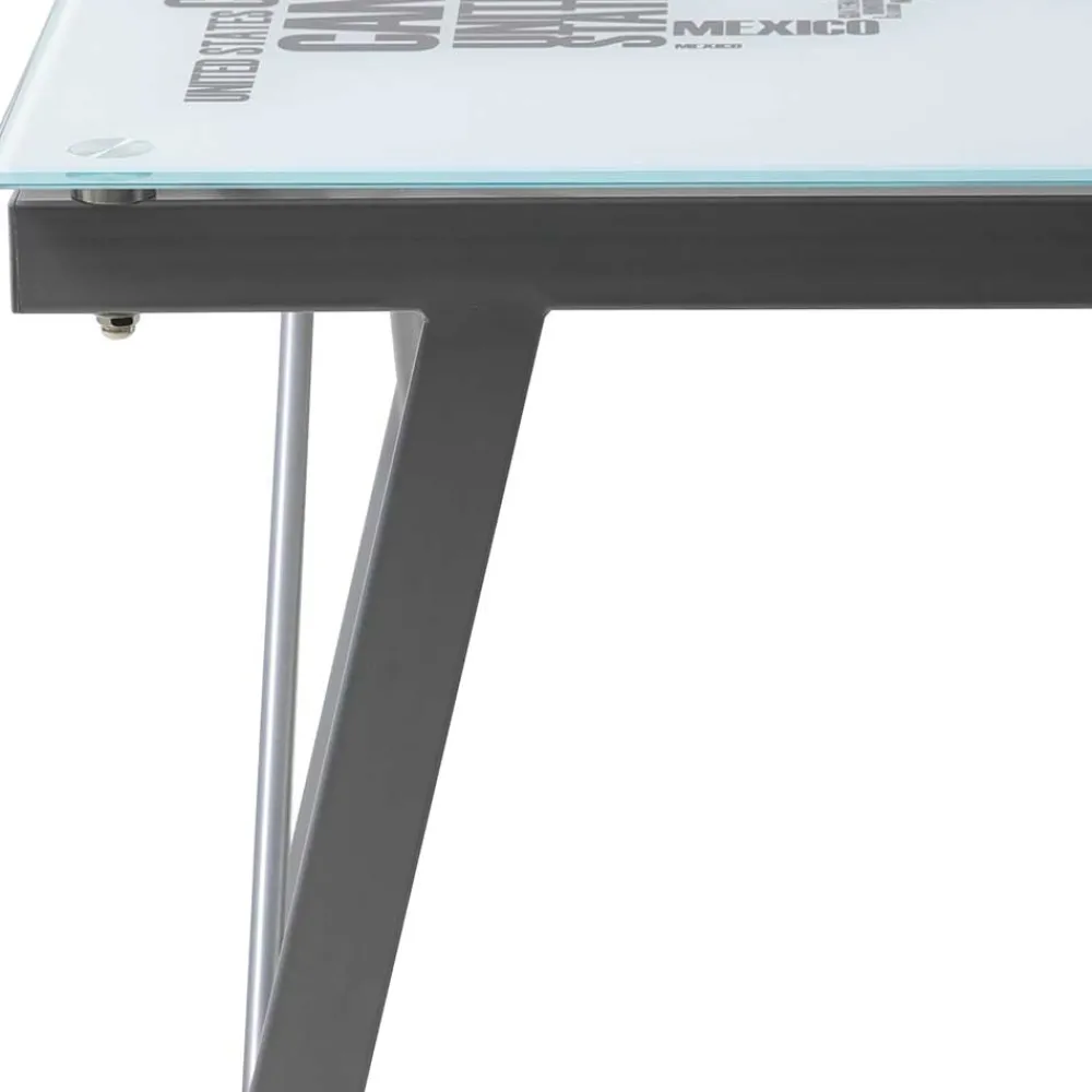 Wohnen 113x73x58 Schreibtisch aus bedrucktem Glas - Ugolina