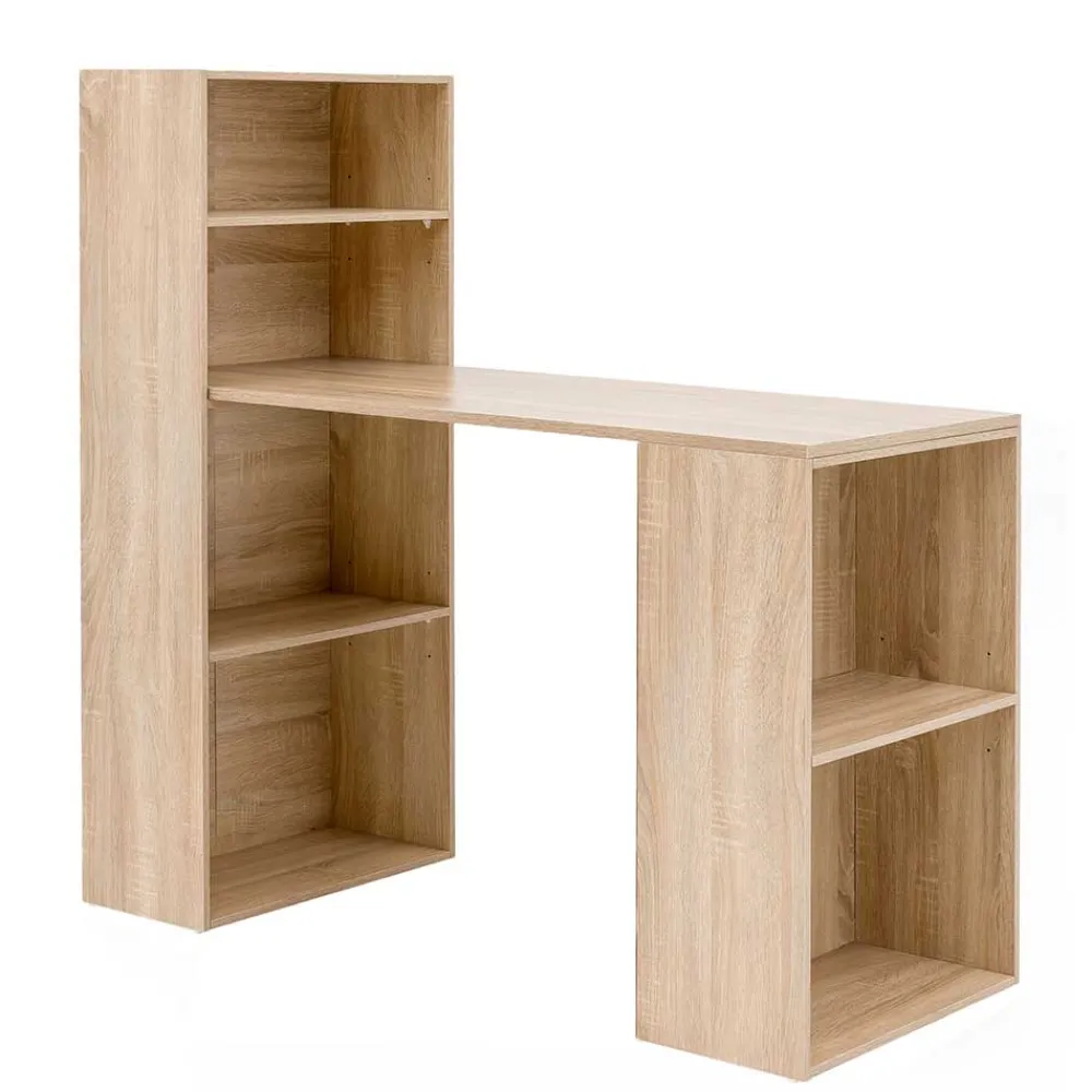 Wohnen 120x120x53 Schreibtisch mit 2 Regalen - Sunset