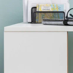 Wohnen Bürotische*120x120x53 Schreibtisch Regal Kombi in Weiß - Ricana
