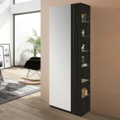 Wohnen Schuhschränke*63x180x35 Schuh Schrank in Schwarzgrau - Raven