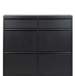 Wohnen 98x86x15 Schuh Stahlschrank in Schwarz - Ismena