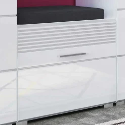 Wohnen 60x40x37 Schuhbank in Weiß Hochglanz - Sumatra