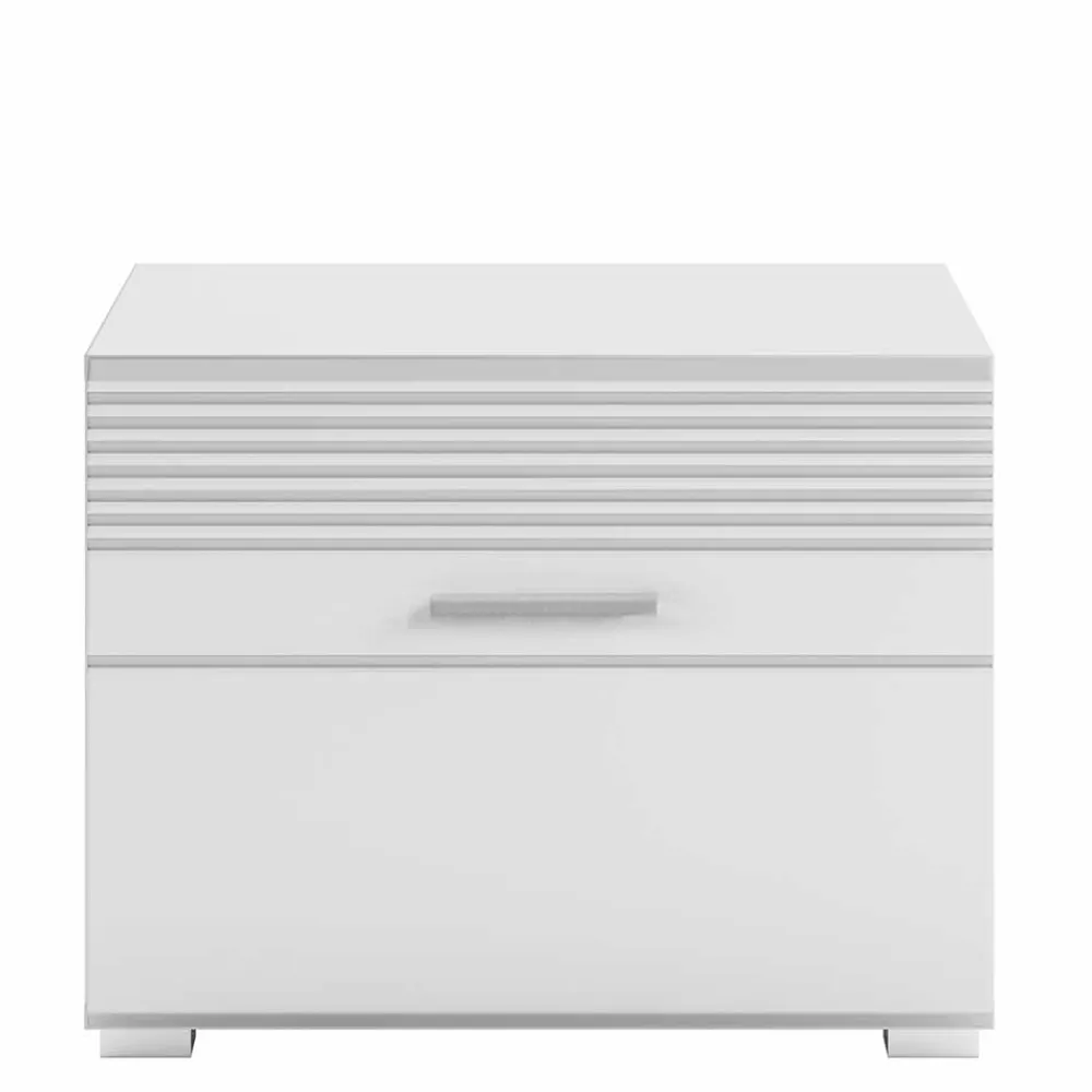 Wohnen 60x40x37 Schuhbank in Weiß Hochglanz - Sumatra