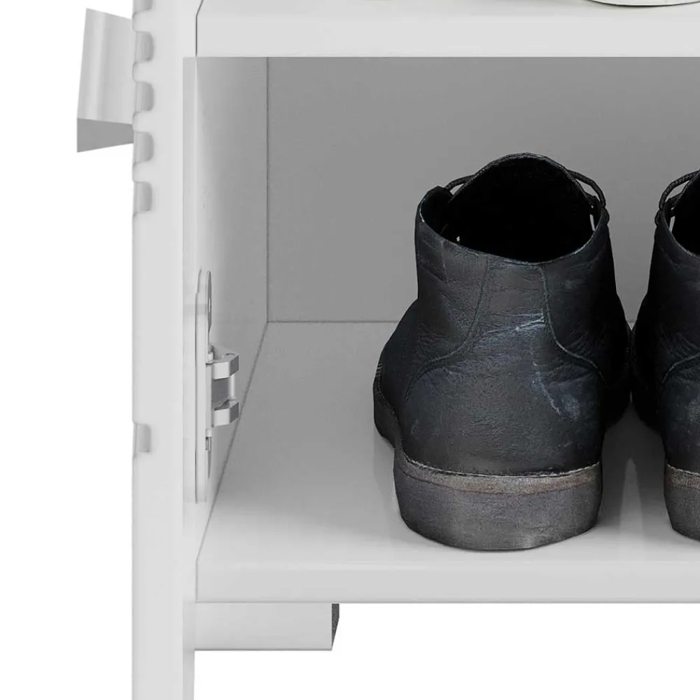 Wohnen 60x40x37 Schuhbank in Weiß Hochglanz - Sumatra