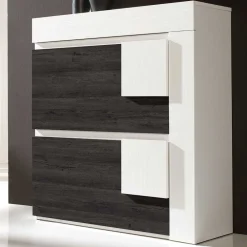 Wohnen 90x94x30 Schuhklapper in Weiß & Schwarzgrau - Celorma