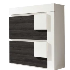 Wohnen 90x94x30 Schuhklapper in Weiß & Schwarzgrau - Celorma