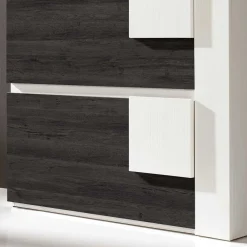 Wohnen 90x94x30 Schuhklapper in Weiß & Schwarzgrau - Celorma