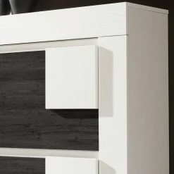 Wohnen 90x94x30 Schuhklapper in Weiß & Schwarzgrau - Celorma