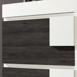 Wohnen 90x94x30 Schuhklapper in Weiß & Schwarzgrau - Celorma