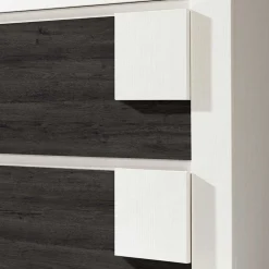 Wohnen 90x94x30 Schuhklapper in Weiß & Schwarzgrau - Celorma