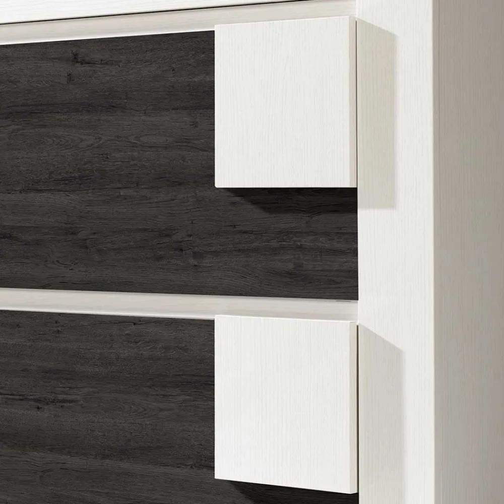 Wohnen 90x94x30 Schuhklapper in Weiß & Schwarzgrau - Celorma