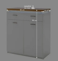 Wohnen 85x98x44 Schuhkommode mit 8 Einlegeböden - Nusenia