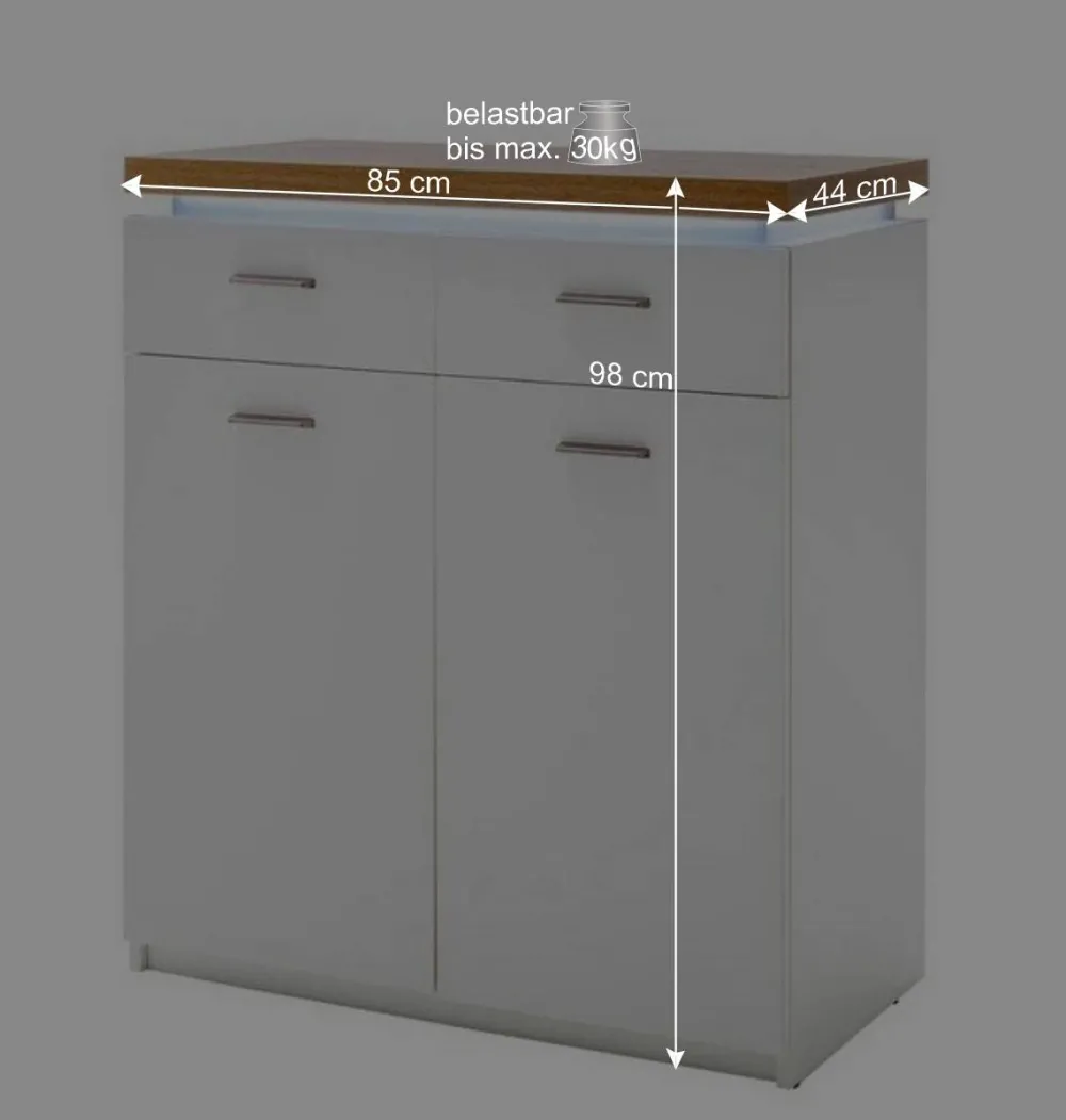 Wohnen 85x98x44 Schuhkommode mit 8 Einlegeböden - Nusenia