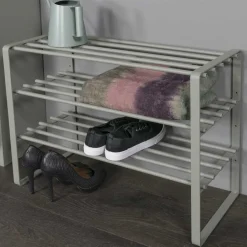 Wohnen Schuhschränke|Wohnzimmer-Regale*70x49x29 Schuhregal aus Stahl in Graugrün - Citro