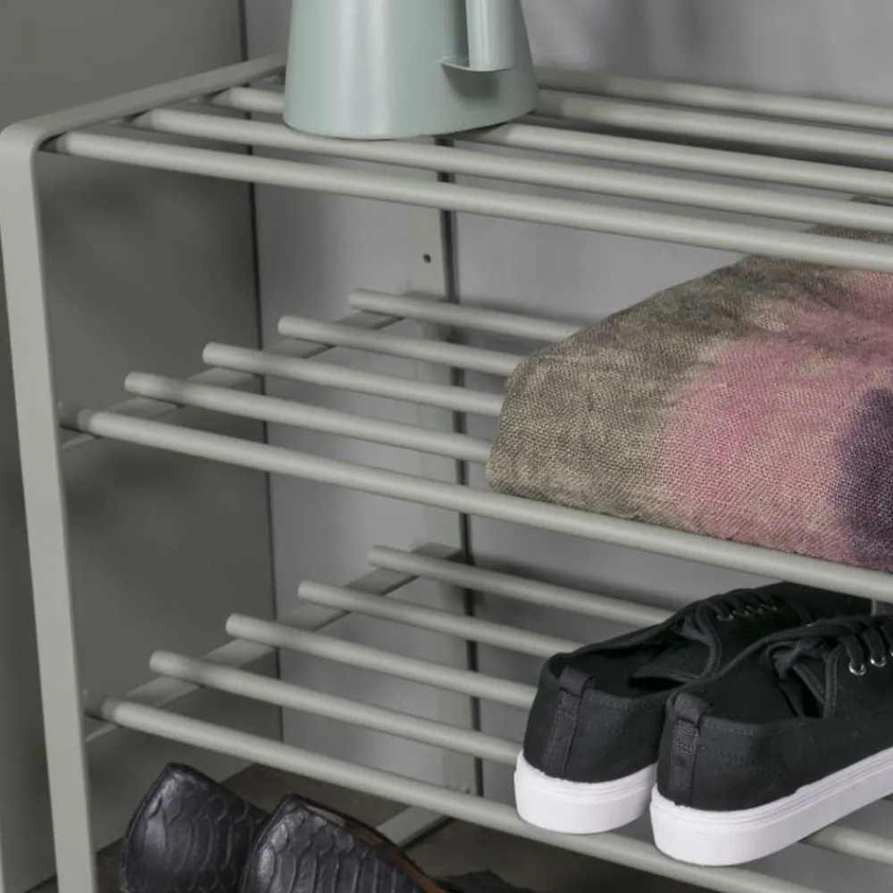 Wohnen Schuhschränke|Wohnzimmer-Regale*70x49x29 Schuhregal aus Stahl in Graugrün - Citro